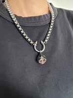 Spiked Horseshoe Barbell Skull Dice Necklace