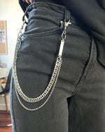 Silver Layered Chain Pants Chain