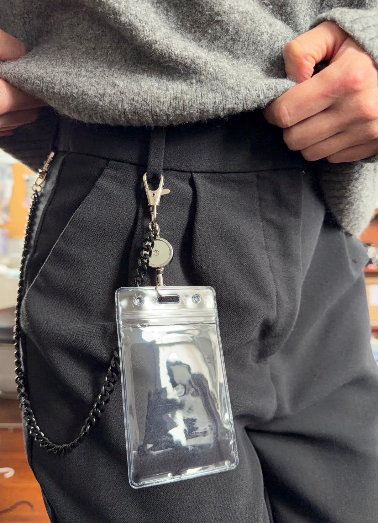 Black Belt Loop ID Badge Chain