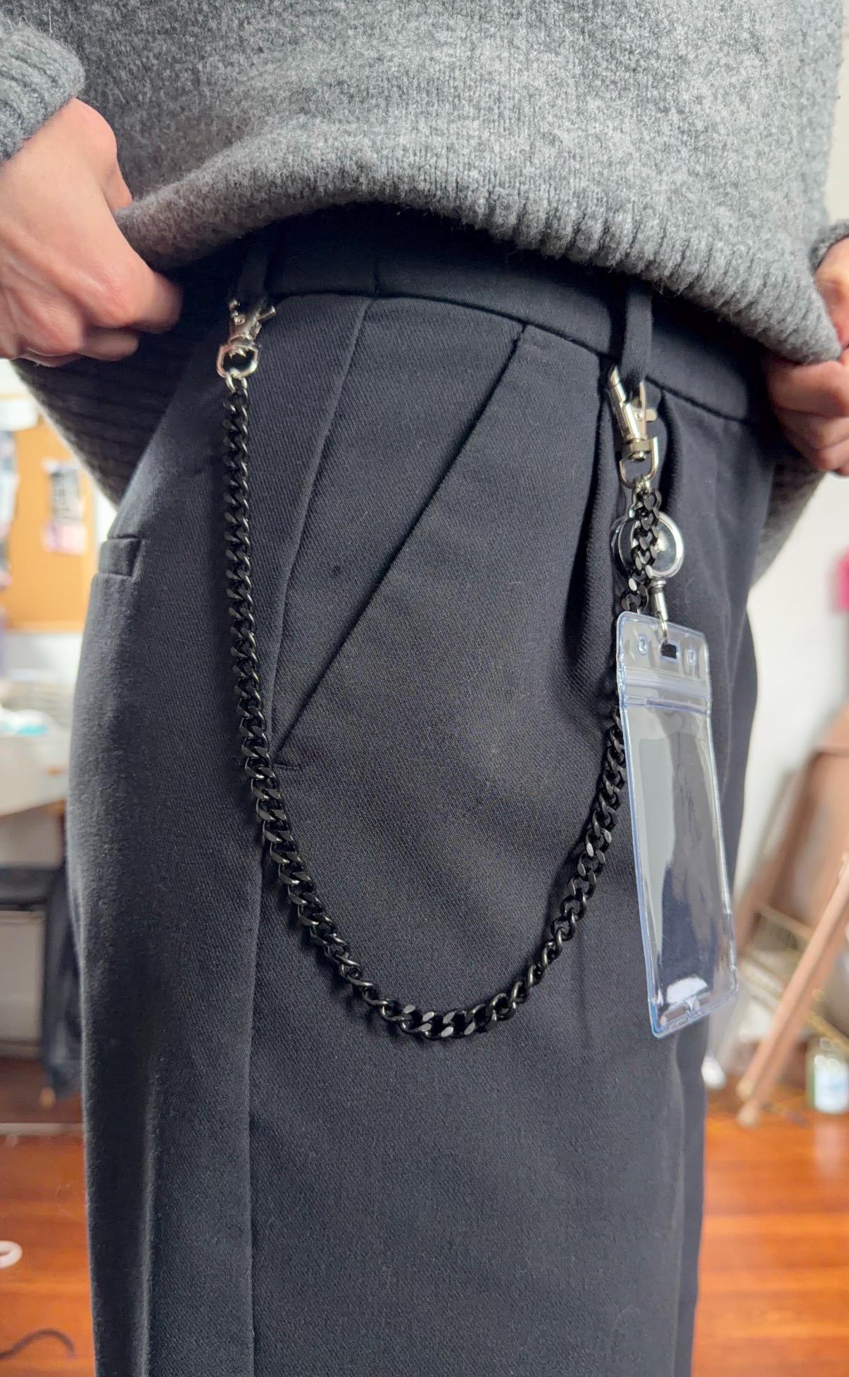 Black Belt Loop ID Badge Chain