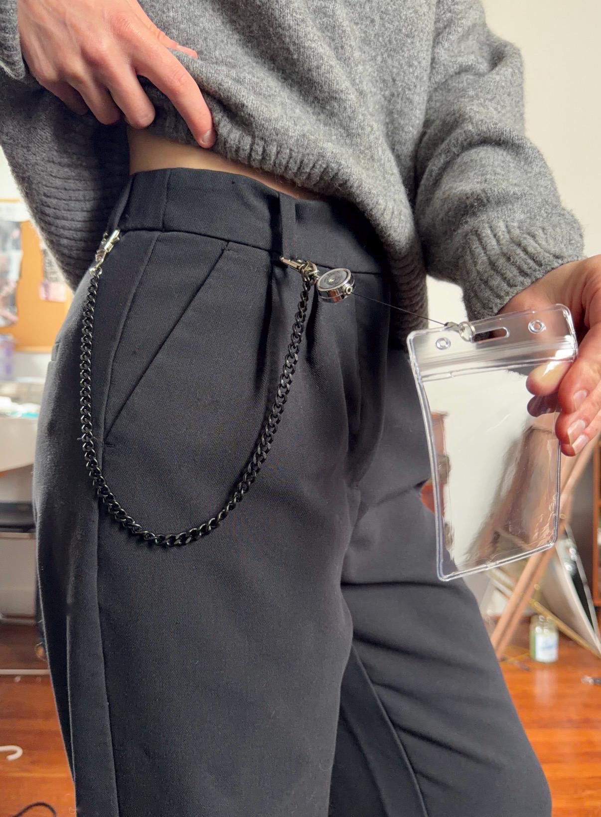 Black Belt Loop ID Badge Chain