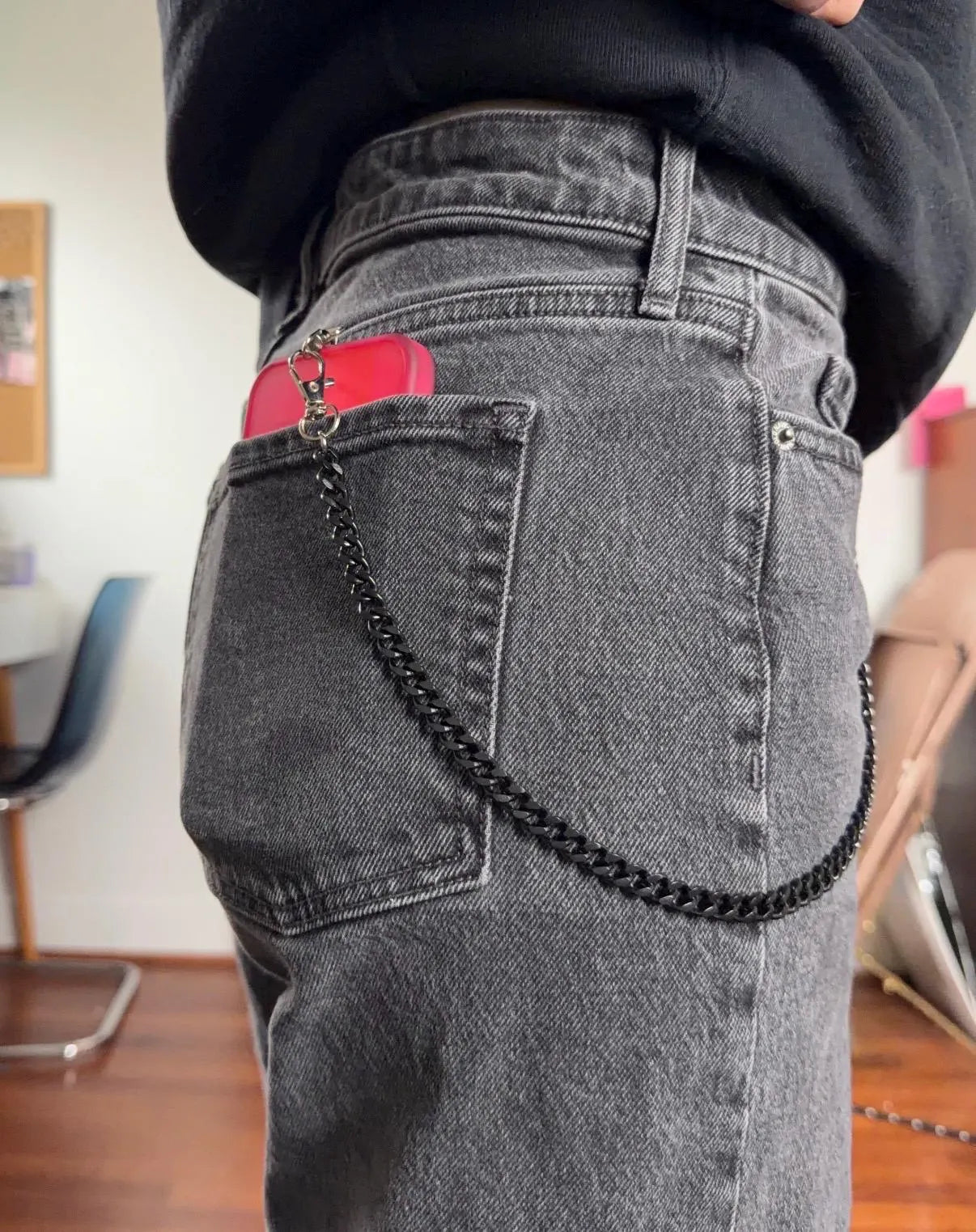 Black Phone Chain For Belt Loops
