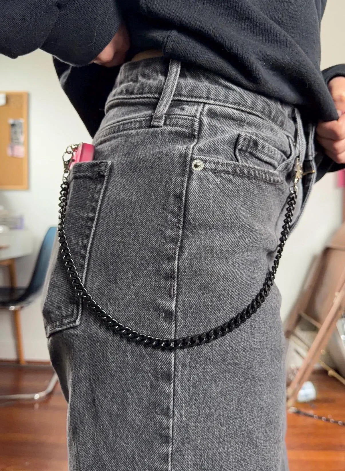 Black Phone Chain For Belt Loops