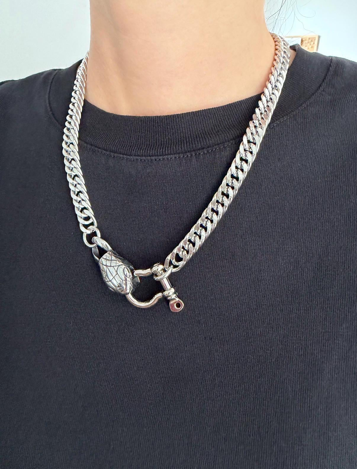 Snake Charm Industrial Chain Necklace