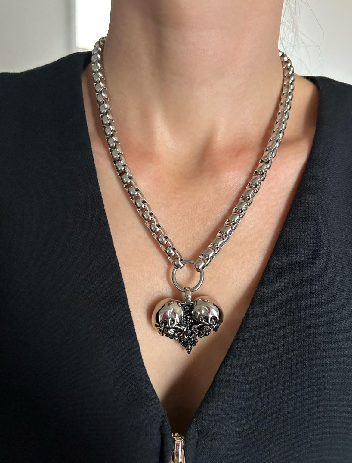 Macabre Skeleton Heart Necklace