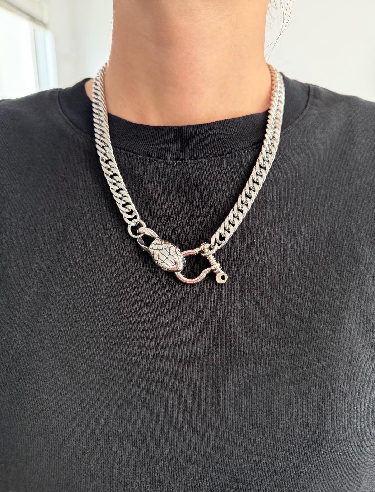 Snake Charm Industrial Chain Necklace