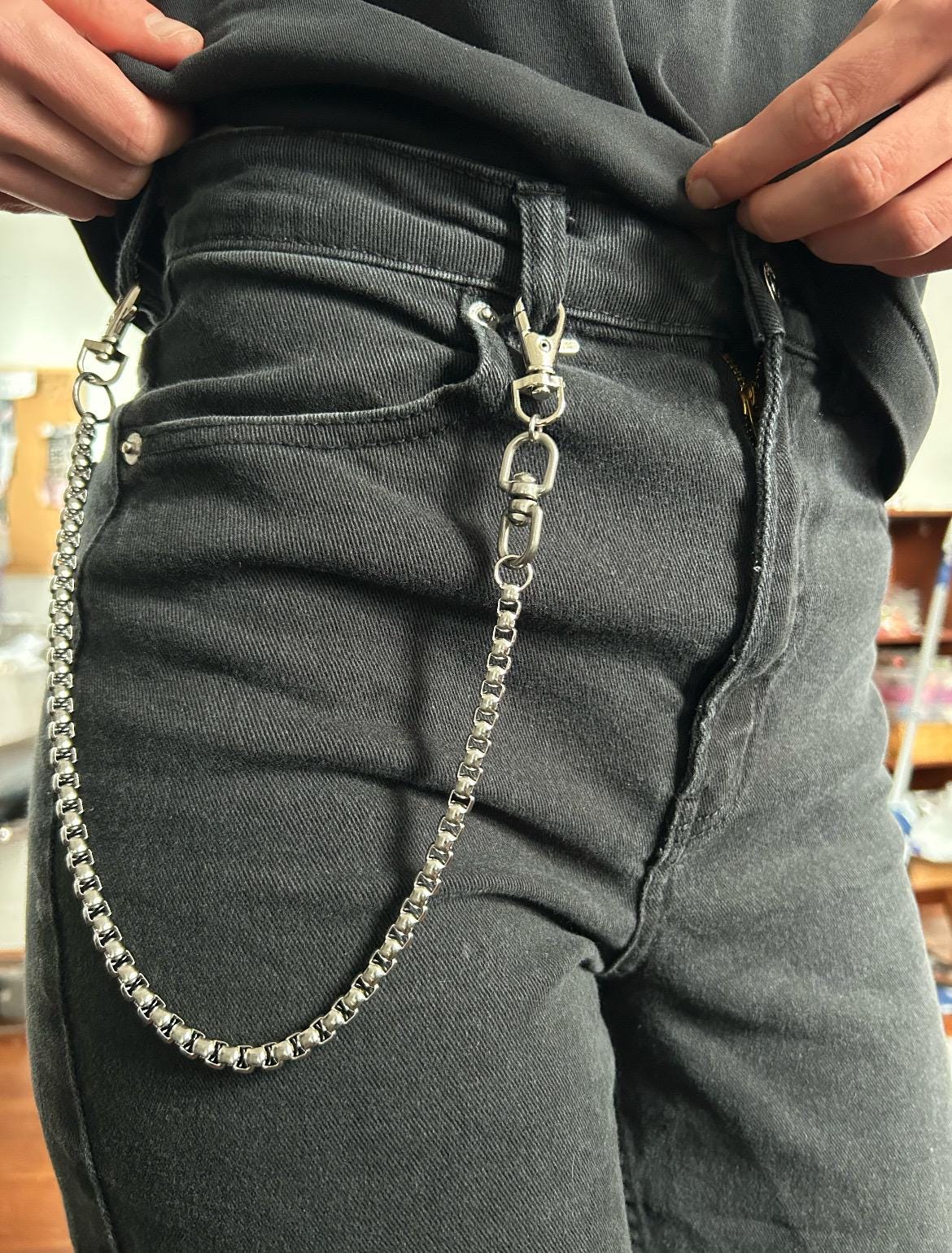 Snake Chain Belt Loop Pants Chain