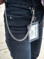 Silver ID Holder Badge Chain