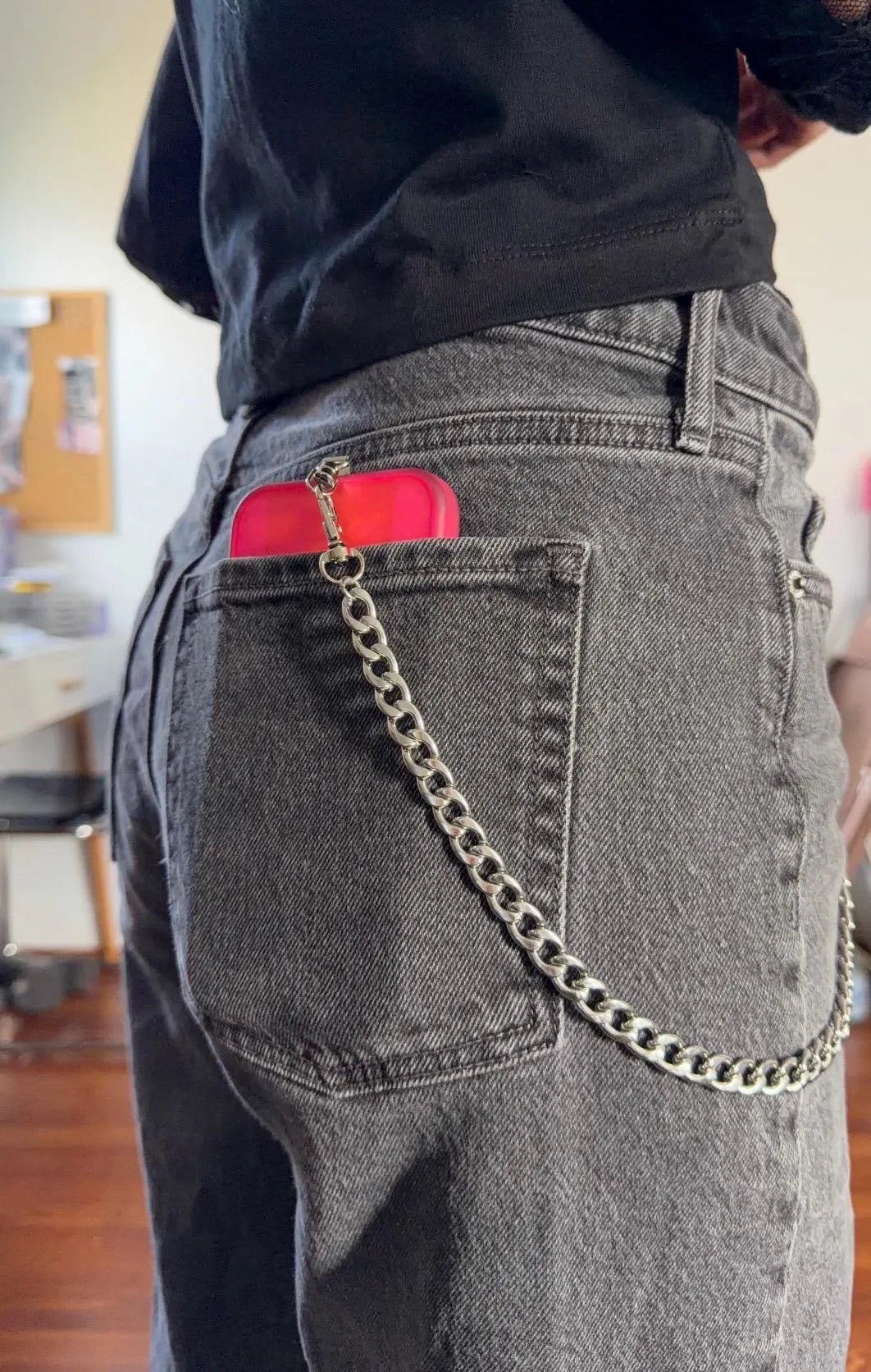 Silver Phone Chain For Belt Loops