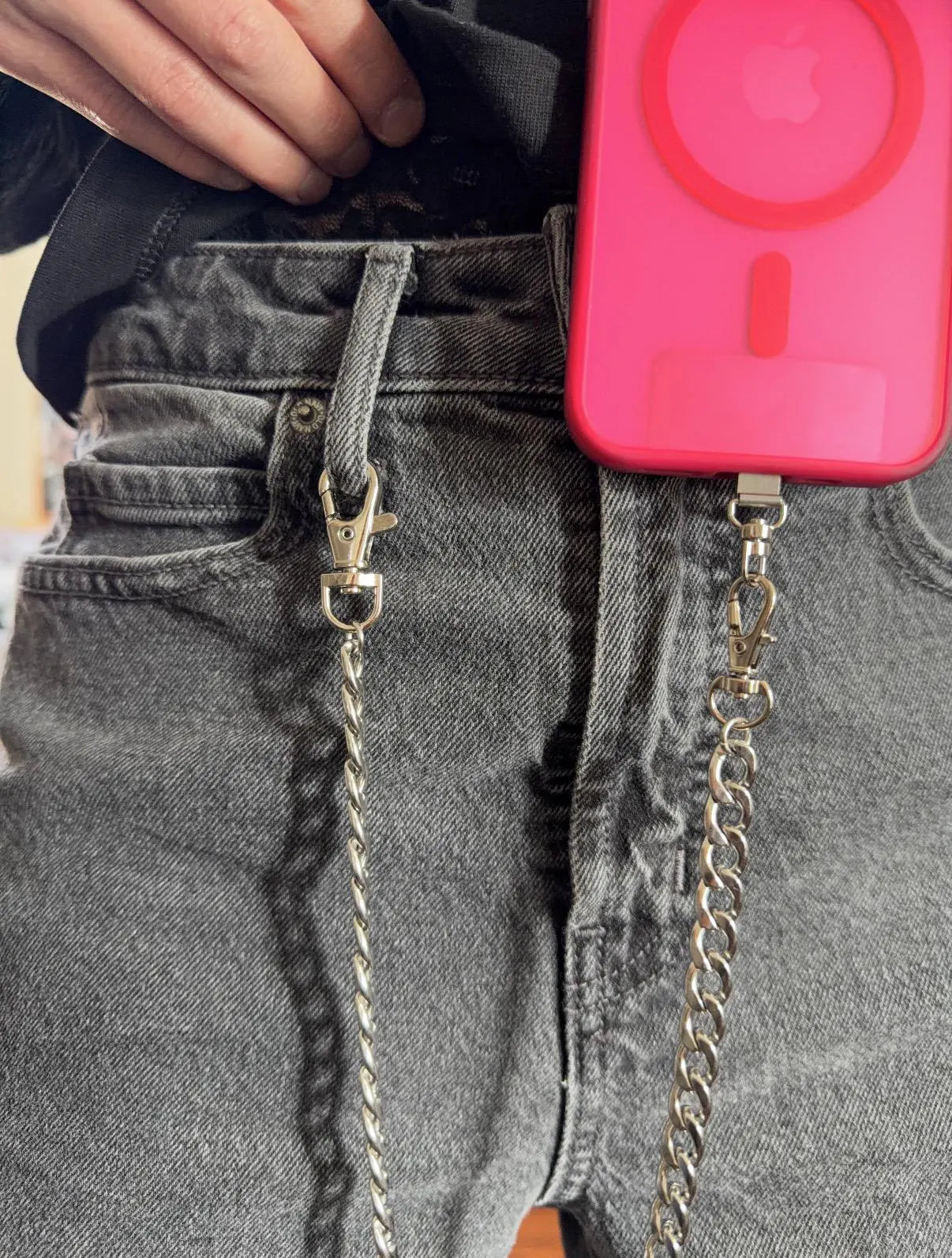 Silver Phone Chain For Belt Loops