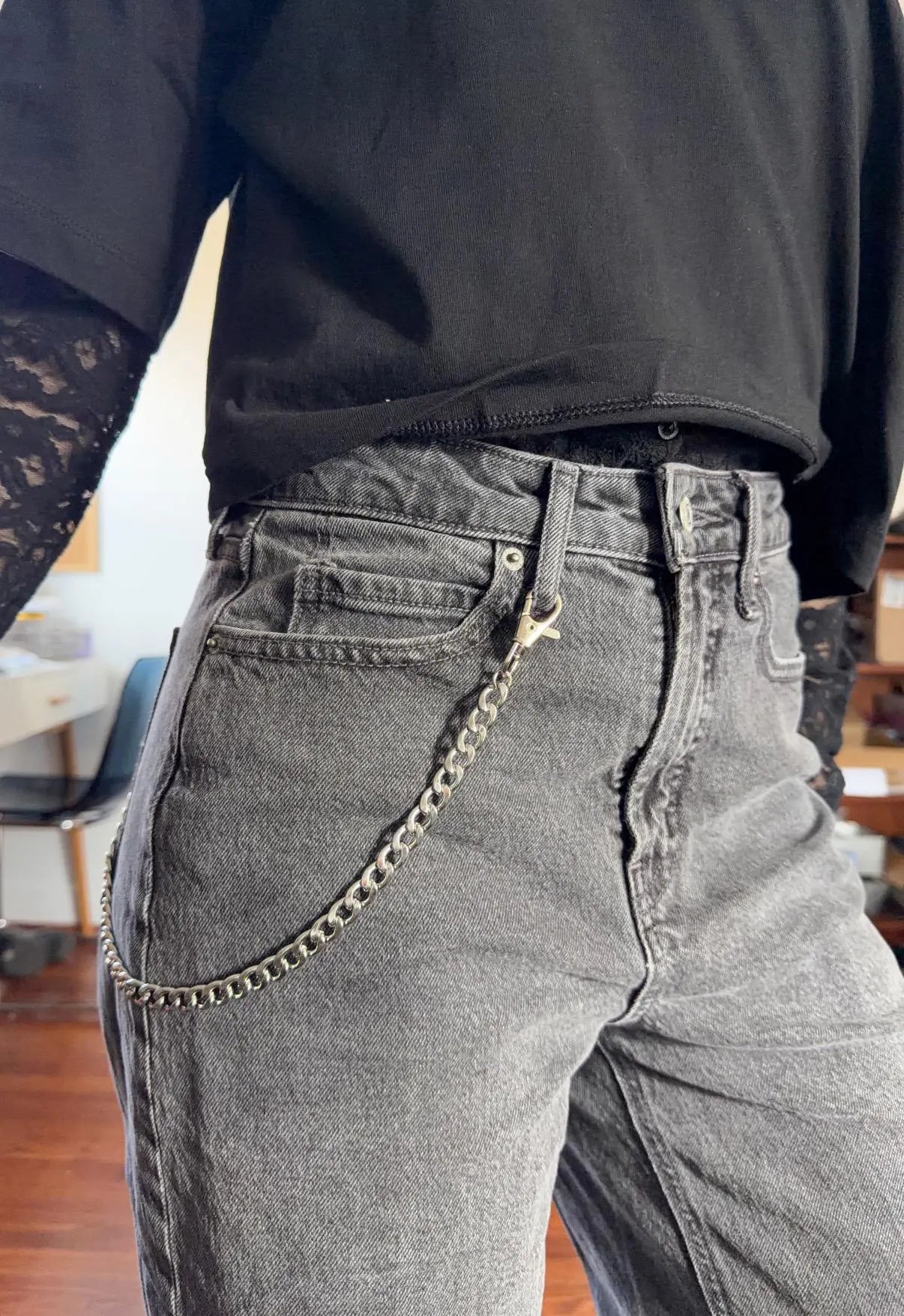 Silver Phone Chain For Belt Loops